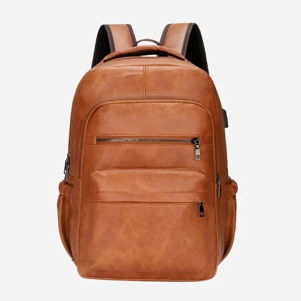 Sac à dos cabine cuir homme Marron clair / CHINA Dailysac