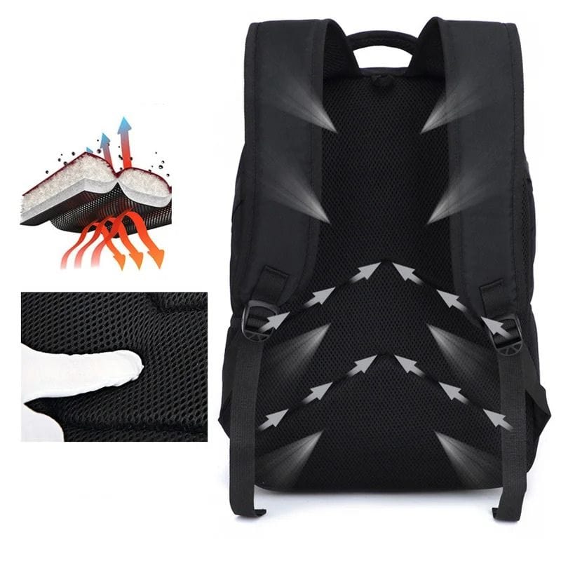 Sac à dos cabine pour portable 17 pouces Noir / 49x30x18cm Dailysac