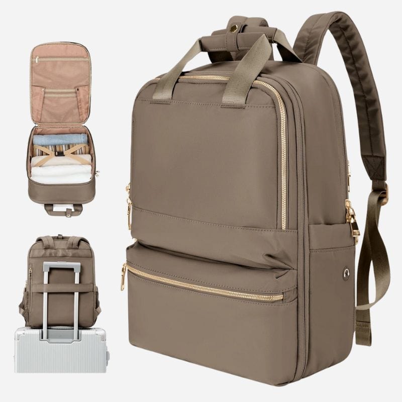 Sac à dos de voyage cabine femme - 40x31x14cm Marron Dailysac