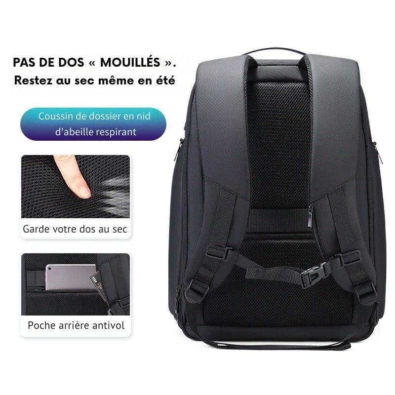 Sac à dos de voyage chic - Extensible Noir Dailysac