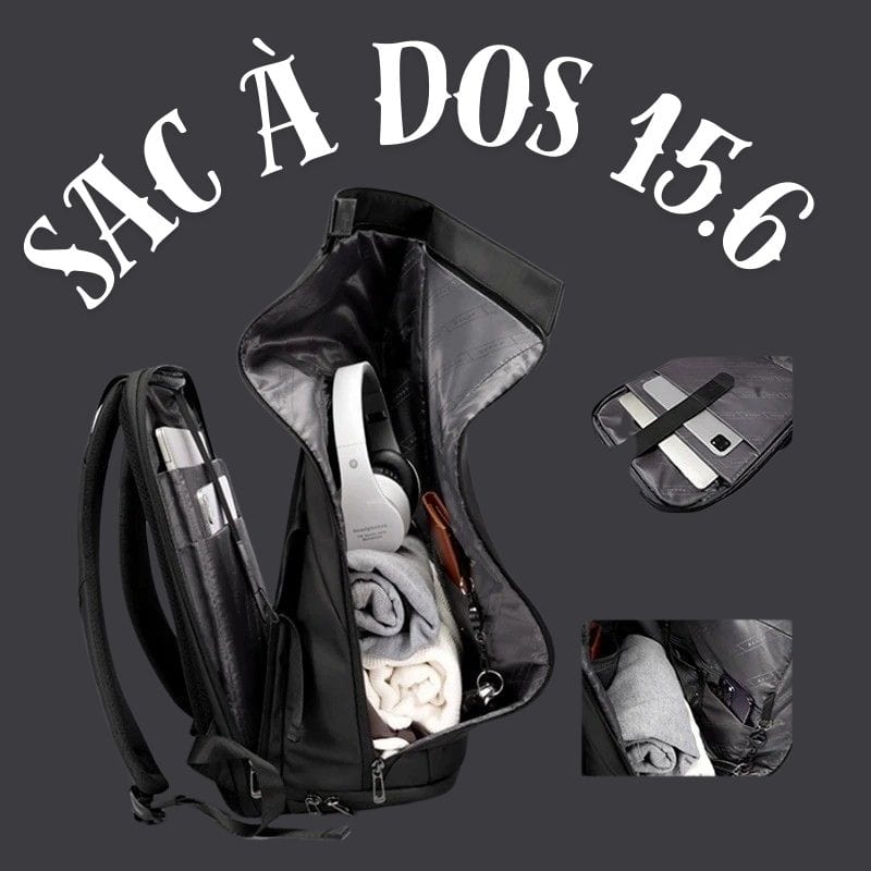 Sac à dos femme ordinateur 15 pouces Noir Dailysac