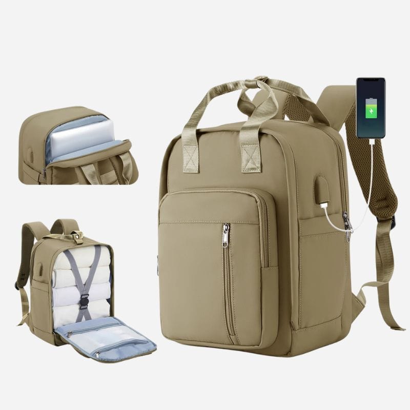 Sac à dos pour cabine avion Khaki Dailysac