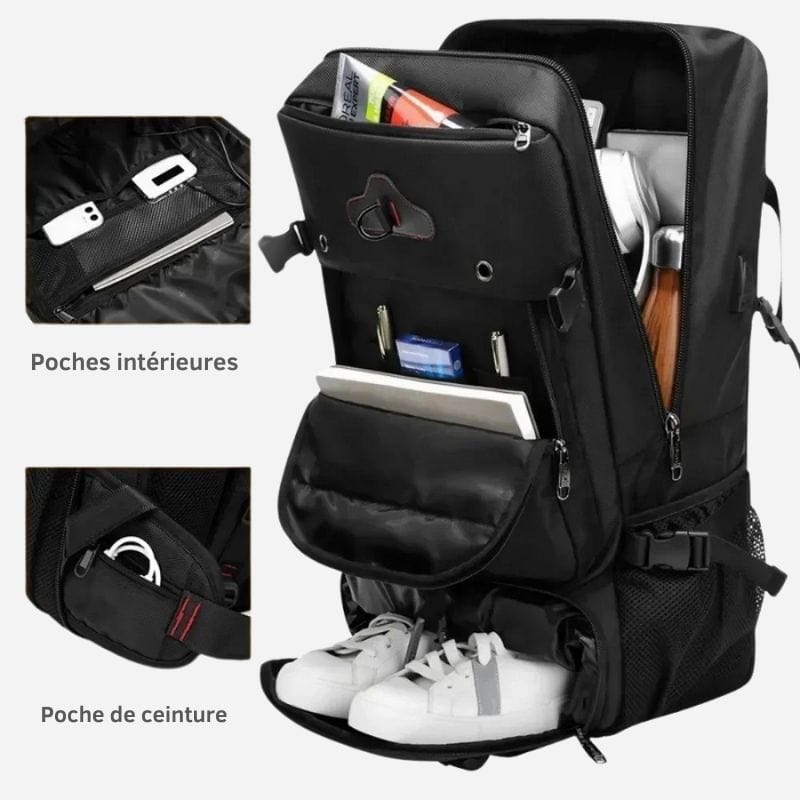 Sac à dos road trip Noir 35L Dailysac