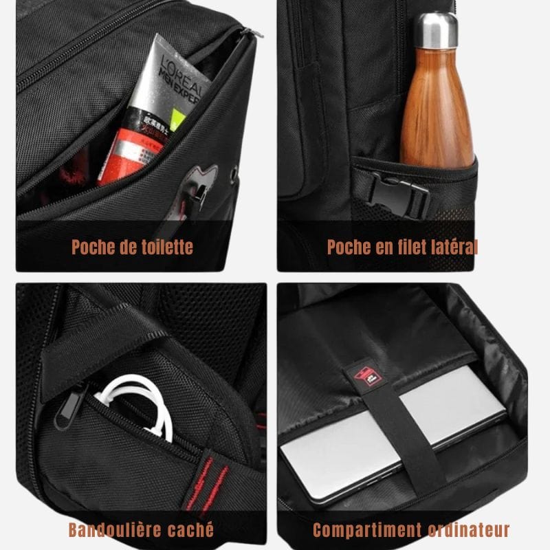 Sac à dos road trip Noir 35L Dailysac