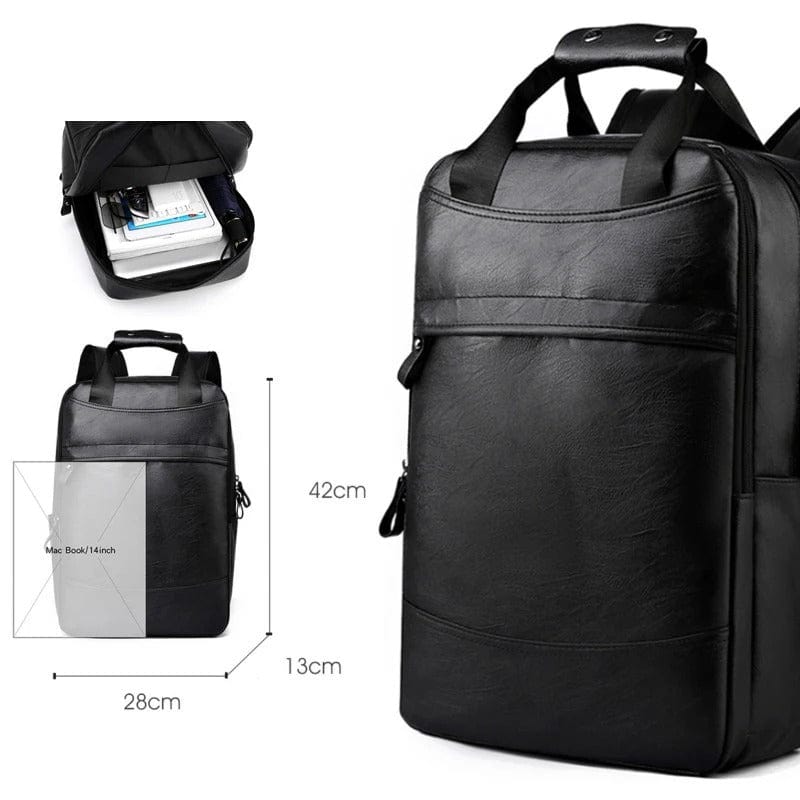 Sac à dos simili cuir voyage Noir Dailysac