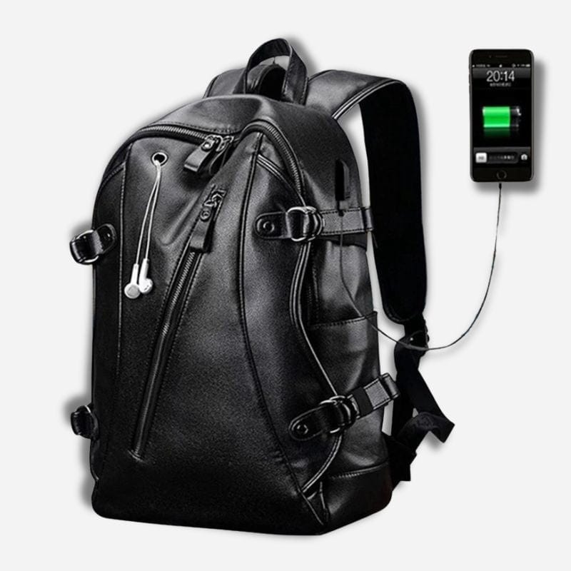 Sac à dos voyage cuir femme Noir Dailysac