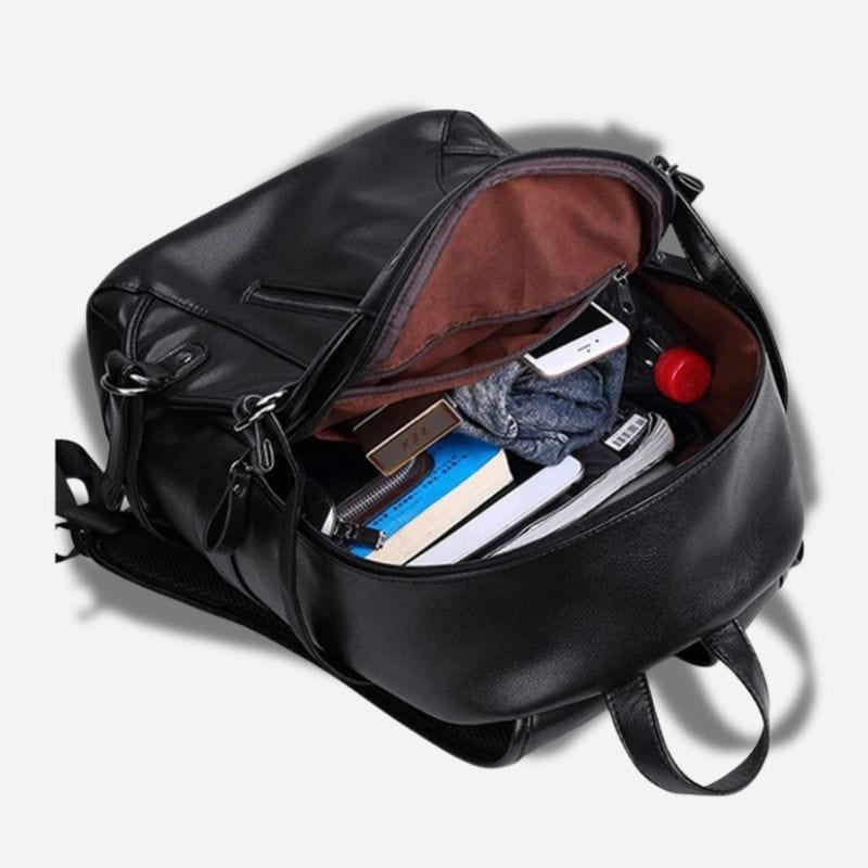 Sac à dos voyage cuir femme Noir Dailysac
