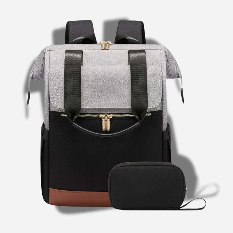 Sac à dos voyage femme chic Gris et noir Dailysac