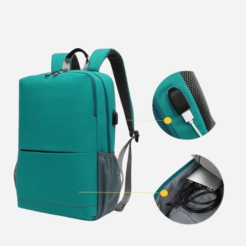 Sac à dos voyage femme tissu matelassé avec prise USB Dailysac