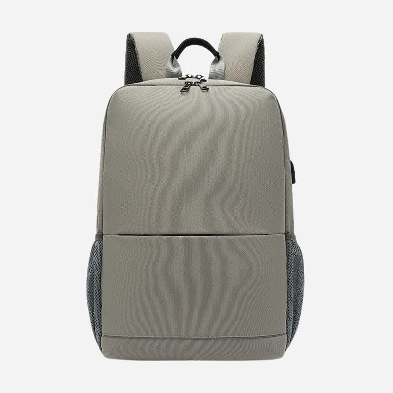 Sac à dos voyage femme tissu matelassé avec prise USB Gris Dailysac