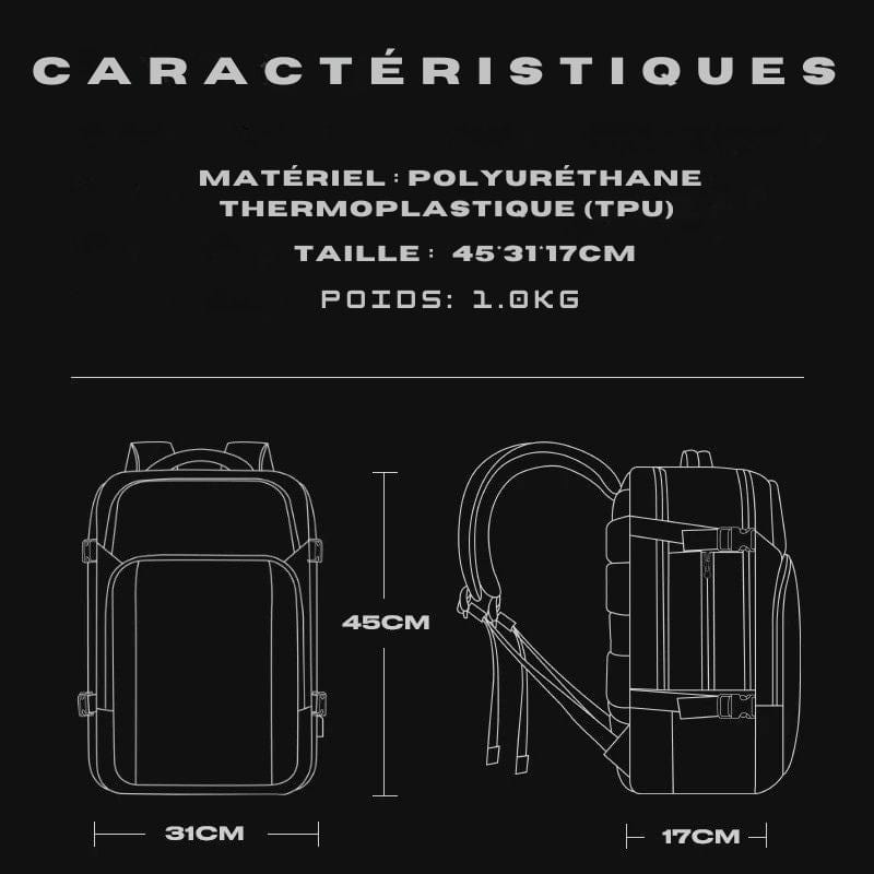 Sac à dos voyage homme - USB Noir / 45 x 31 x 17 cm Dailysac