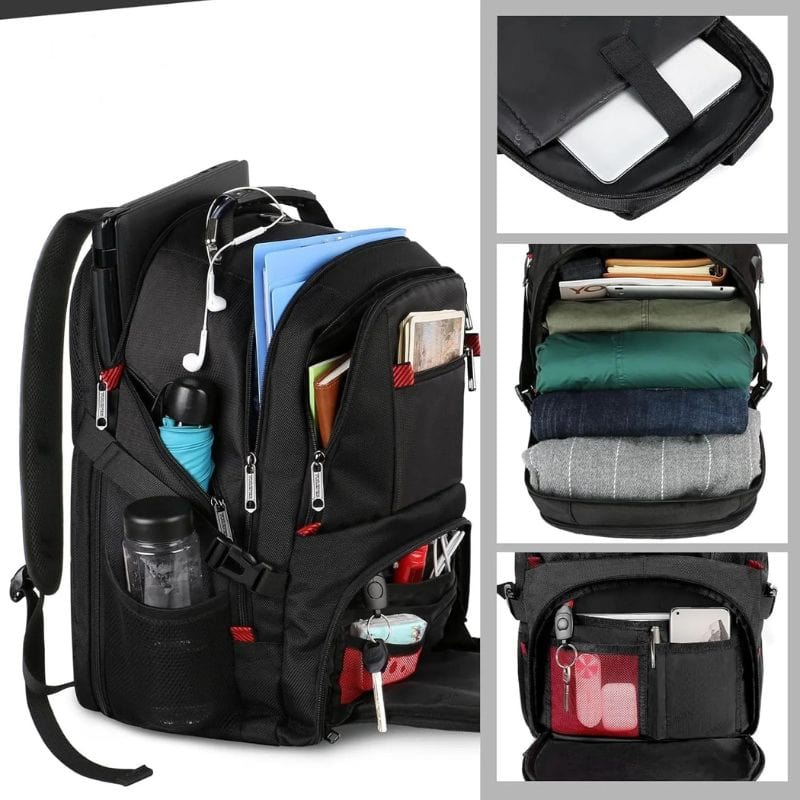 Sac à dos voyage pratique - 52x38x24cm Noir Dailysac