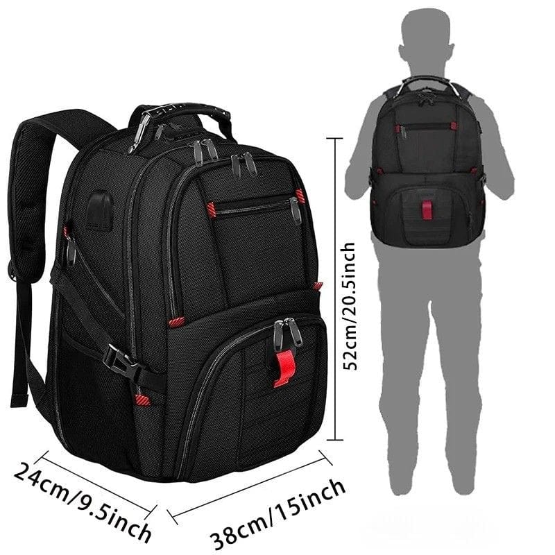 Sac à dos voyage pratique - 52x38x24cm Noir Dailysac