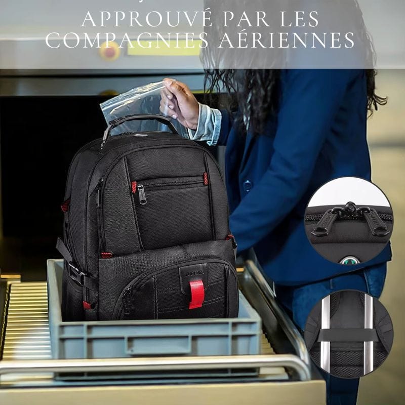 Sac à dos voyage pratique - 52x38x24cm Noir Dailysac