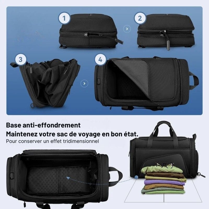 Sac bagage cabine - Pliable Noir Dailysac