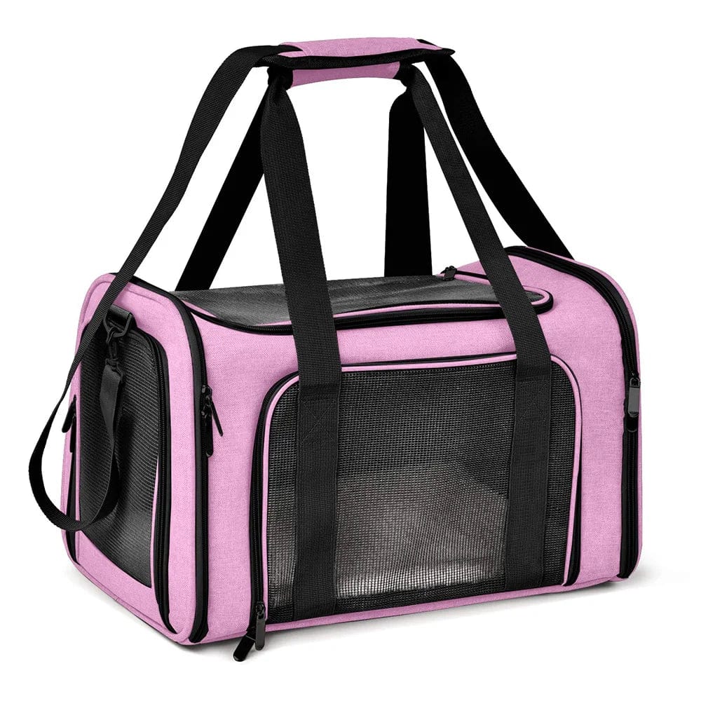 Dog Carrier Bag Soft Side Backpack Cat Pet Carriers Dog Travel Bags Airline Approved Transport For Small Dogs Cats Outgoing Pink / L (50x34x34cm) Dailysac