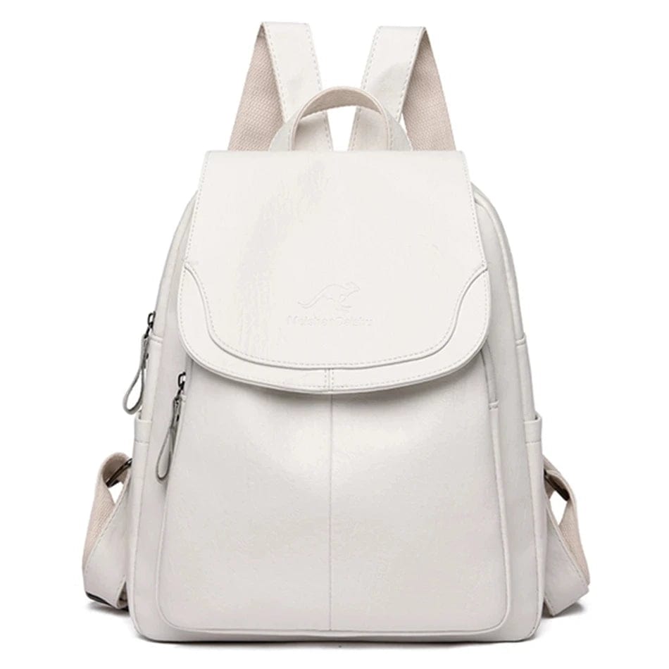 Petit sac à dos en cuir femme Blanc Dailysac