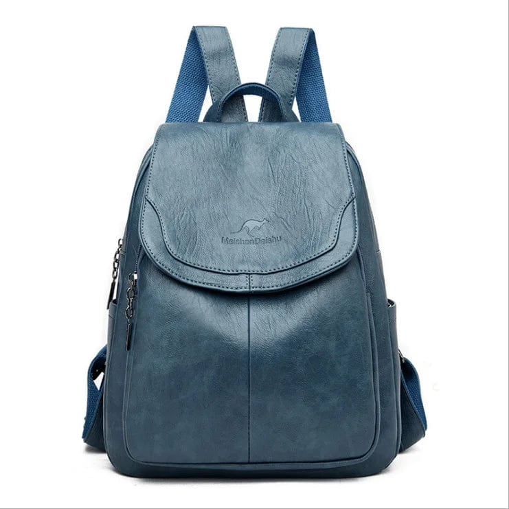 Petit sac à dos en cuir femme Bleu clair Dailysac