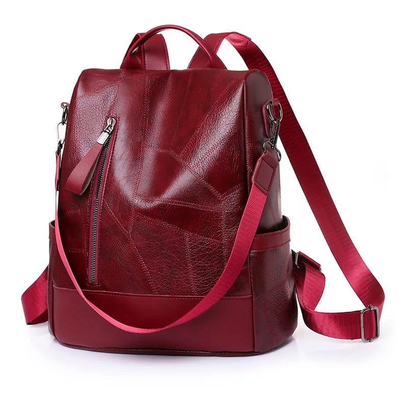 Petit sac à dos en cuir pour femme Rouge Dailysac