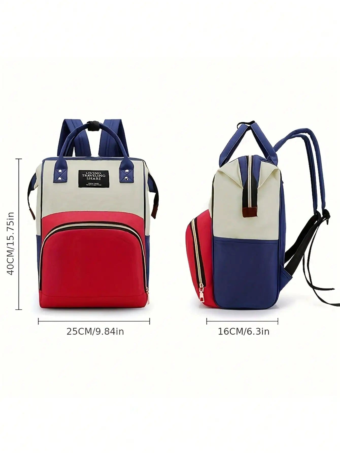 Sac à dos à langer grande capacité Bleu Blanc Rouge Dailysac