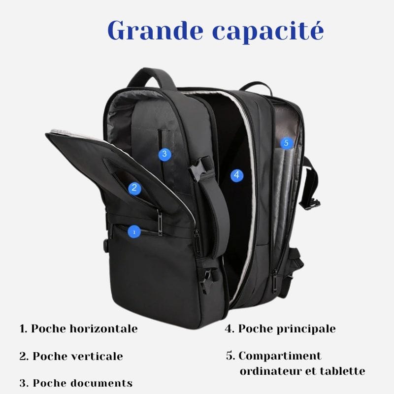 Sac à Dos Cabine Grande Capacité - Extensible Dailysac