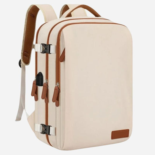 Sac à dos de voyage femme 1 semaine Blanc cassé Dailysac
