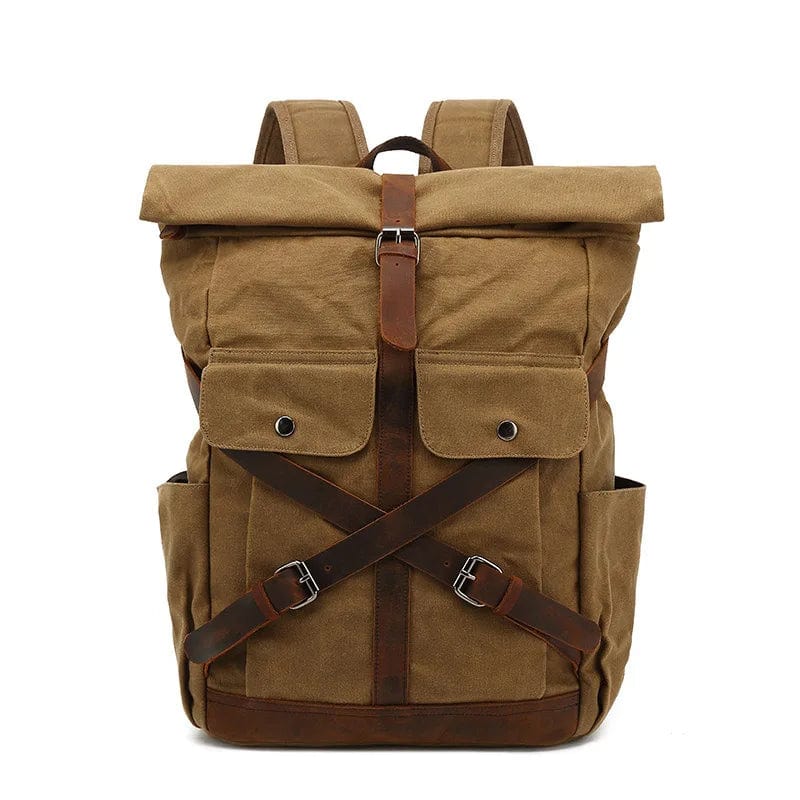 Sac à dos moto vintage imperméable khaki Dailysac