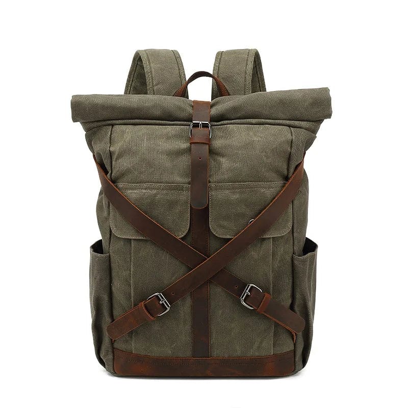 Sac à dos moto vintage imperméable Vert militaire Dailysac