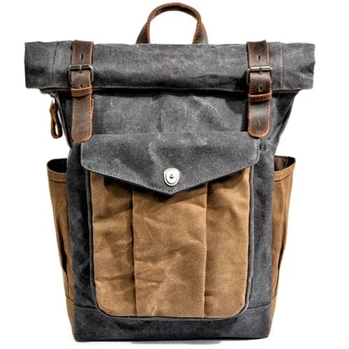 Sac à dos toile et cuir Dark Grey Dailysac