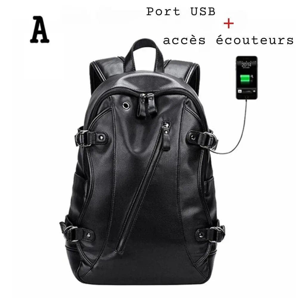 Sac à dos voyage cuir femme Noir Dailysac