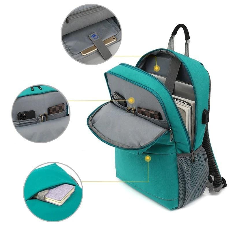 Sac à dos voyage femme tissu matelassé avec prise USB Dailysac