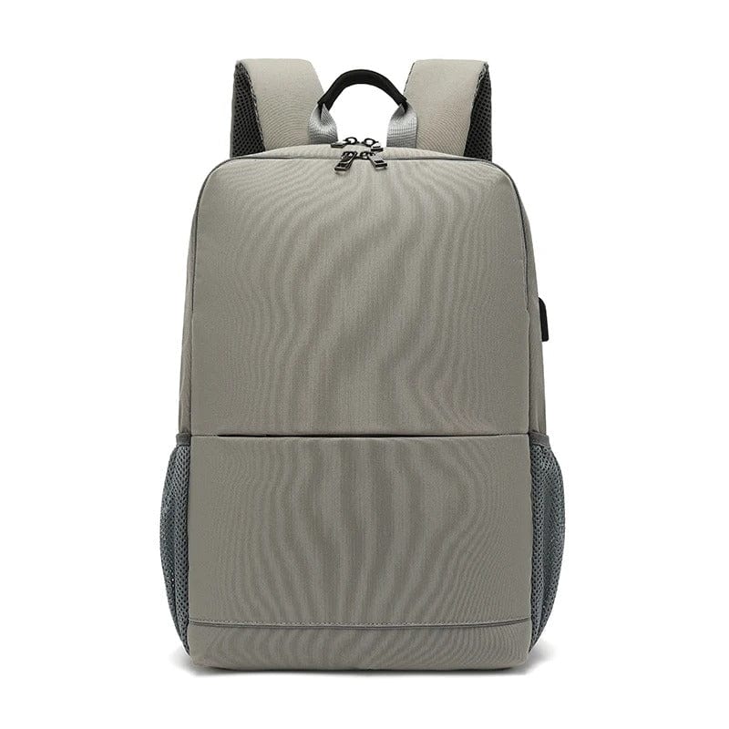 Sac à dos voyage femme tissu matelassé avec prise USB Gris Dailysac