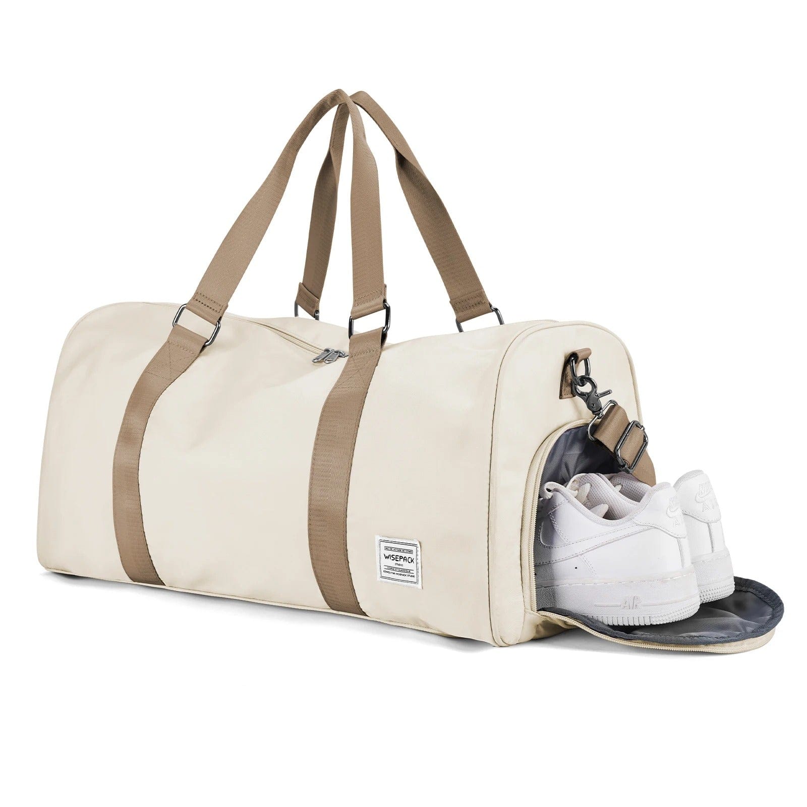 Sac de voyage avec compartiment chaussures Beige Dailysac