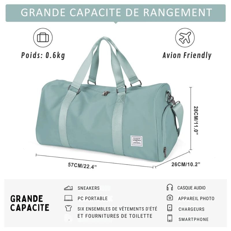 Sac de voyage avec compartiment chaussures Dailysac