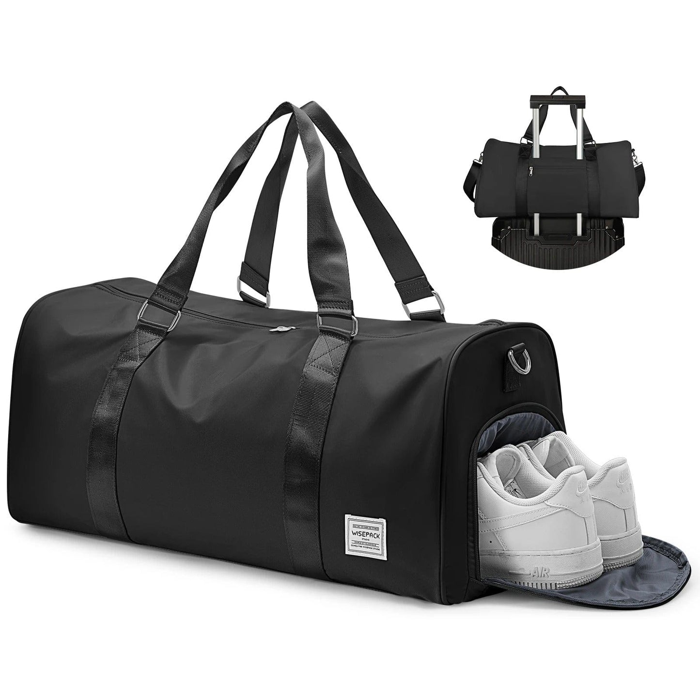 Sac de voyage avec compartiment chaussures Noir Dailysac