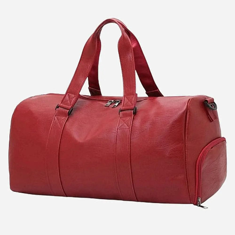 Sac de voyage en cuir vintage femme Rouge Dailysac