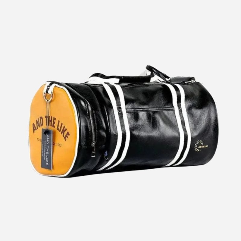 Sac de voyage pour homme en cuir Noir Jaune Dailysac