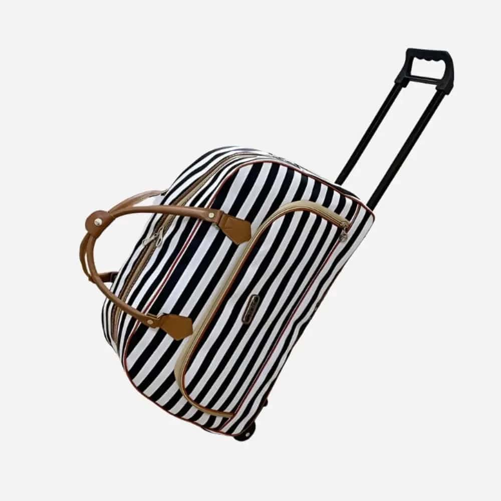 Sac de voyage roulette femme tendance Noir et blanc Dailysac