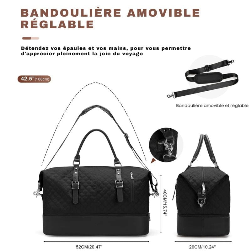 Sac de voyage weekend femme Noir Dailysac