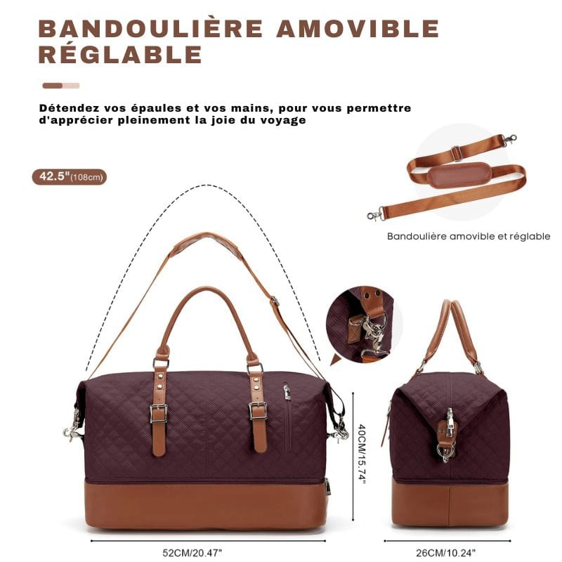 Sac de voyage weekend femme Violet Dailysac