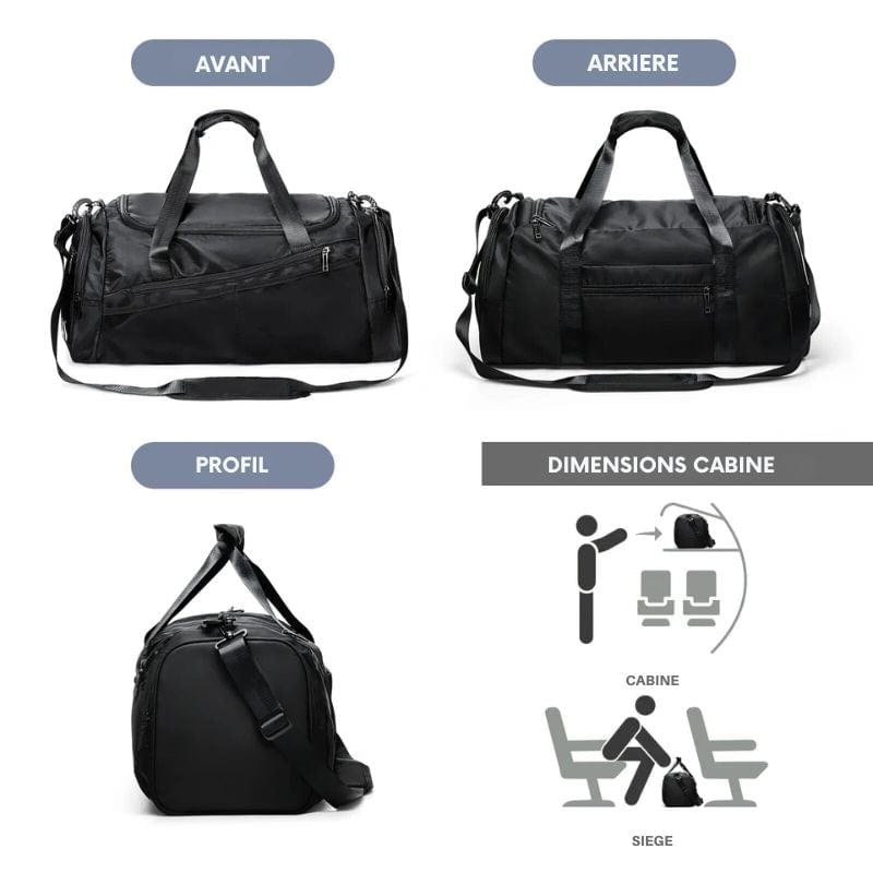 Sac de voyage weekend homme Noir Dailysac